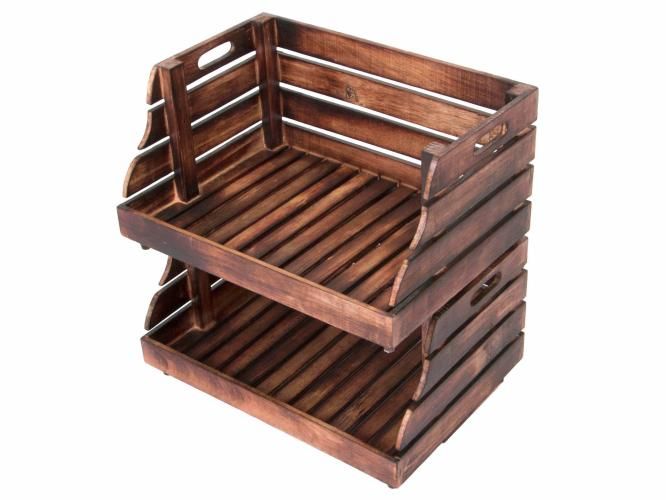 DIVERO vintage 60457 Sada stohovatelných bedýnek – 2 kusy DIVERO vintage 60457 Sada stohovatelných bedýnek – 2 kusy