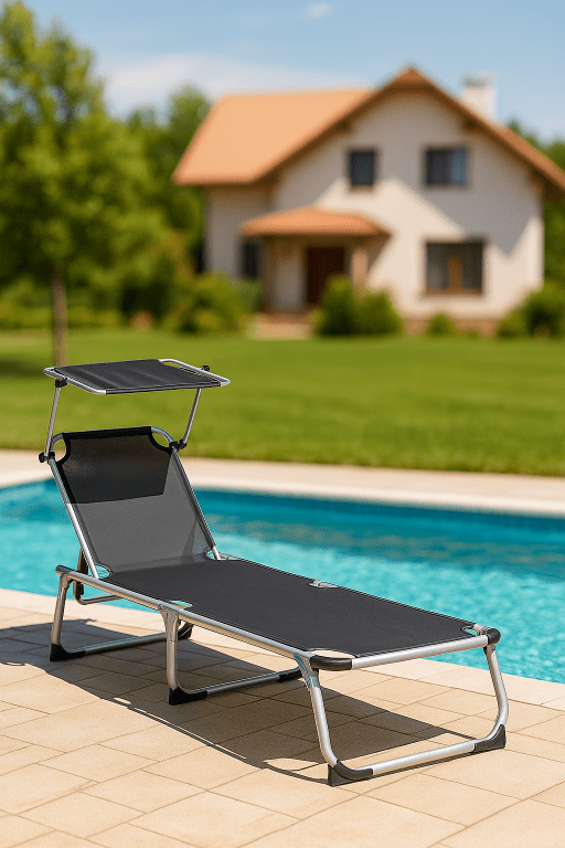 75903 Zahradní lehátko, skládací, stínicí stříška, antracit 187 cm 75903 Zahradní lehátko, skládací, stínicí stříška, antracit 187 cm