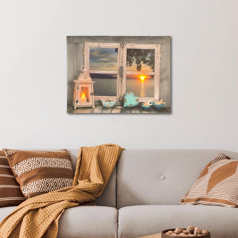 86794 Nástěnná malba výhled na moře, 2 LED, 30 x 40 cm - Obrázek 2