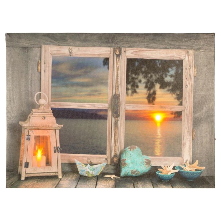 86794 Nástěnná malba výhled na moře, 2 LED, 30 x 40 cm 86794 Nástěnná malba výhled na moře, 2 LED, 30 x 40 cm