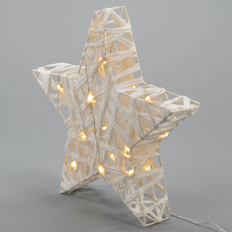 MAXXIVA® 86212 Glitzer Stern 20 LED warm weiß Ø 30 cm Batterie Timer Weihnachts-Stern Xmas - Obrázek 2