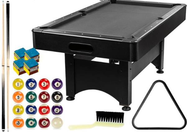 GamesPlanet Kulečníkový stůl s vybavením 6ft, černá/antracit GamesPlanet Kulečníkový stůl s vybavením 6ft, černá/antracit