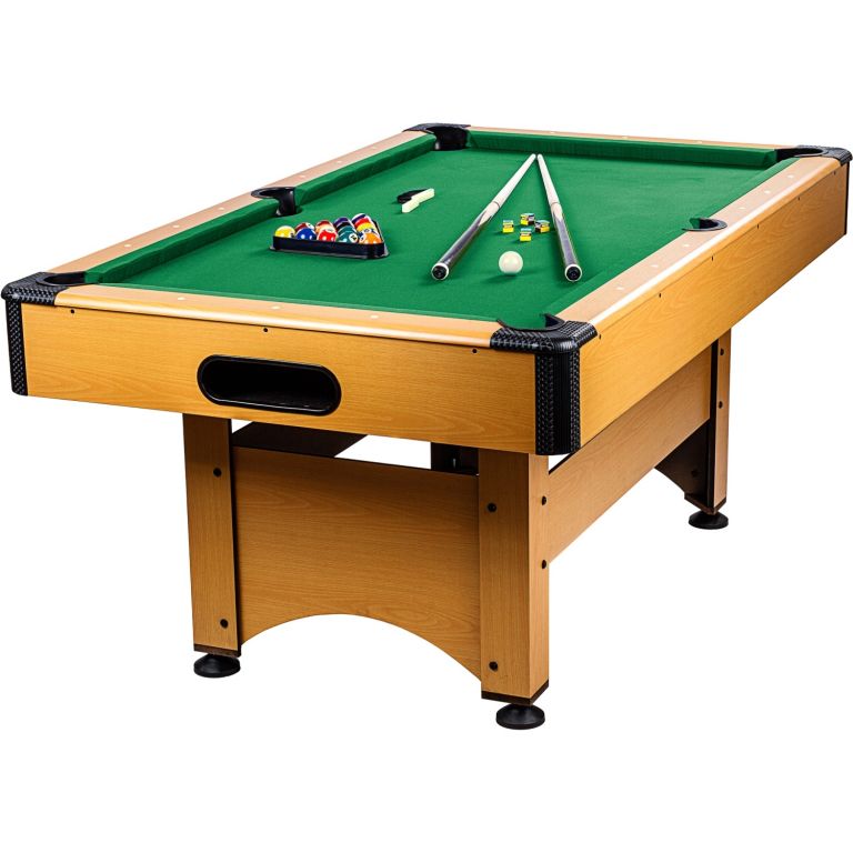 GamesPlanet® 1416 Kulečníkový stůl pool billiard kulečník s vybavením, 6 ft, sv. dřevo GamesPlanet® 1416 Kulečníkový stůl pool billiard kulečník s vybavením, 6 ft, sv. dřevo