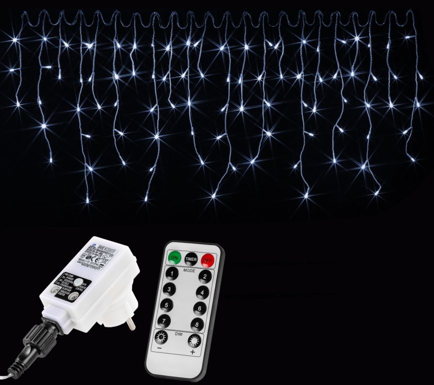 VOLTRONIC® 59794 Vánoční světelný déšť 400 LED studená bílá – 10 m + ovladač VOLTRONIC® 59794 Vánoční světelný déšť 400 LED studená bílá – 10 m + ovladač