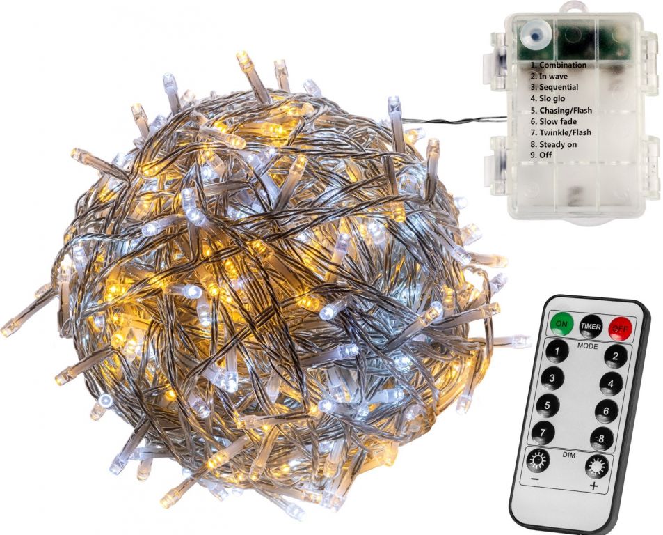 VOLTRONIC® 67403 Vánoční LED osvětlení -5 m,50 LED,teple/studeně bílé,baterie VOLTRONIC® 67403 Vánoční LED osvětlení -5 m,50 LED,teple/studeně bílé,baterie