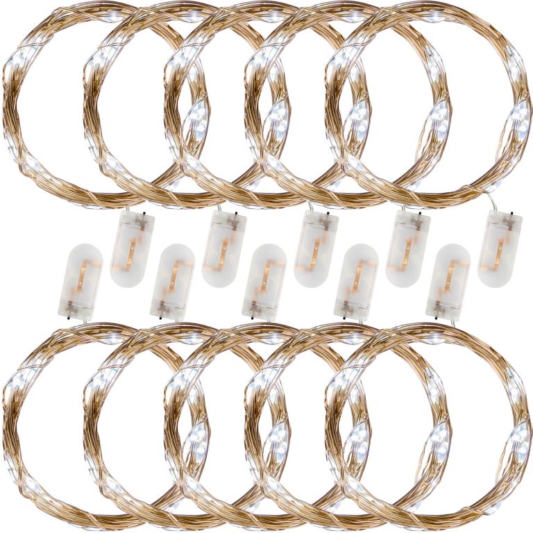 VOLTRONIC 10 ks 25 LED světelných řetězů, studená bílá, bat VOLTRONIC 10 ks 25 LED světelných řetězů, studená bílá, bat