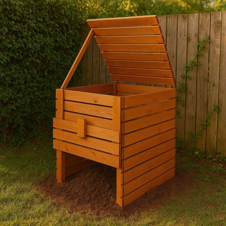 Zahradní dřevěný kompostér 1200 l s přírodní úpravou, vyrobeno v ČR Zahradní dřevěný kompostér 1200 l s přírodní úpravou, vyrobeno v ČR