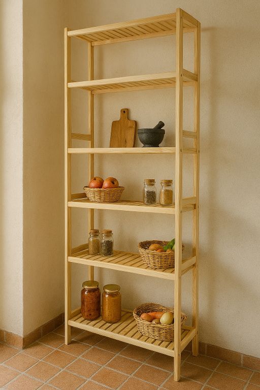 Regál borovicový 6 polic 213 cm, přírodní dřevo, ČR Regál borovicový 6 polic 213 cm, přírodní dřevo, ČR