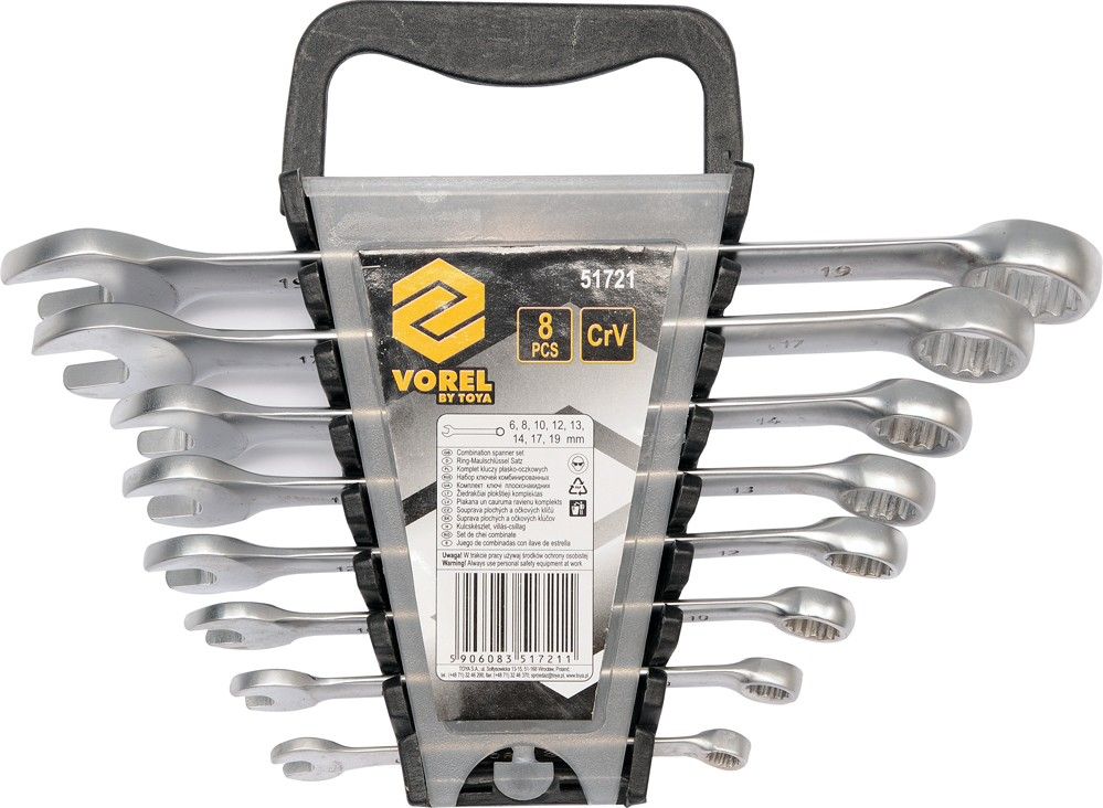 Vorel Sada klíčů očkoplochých 6-19 mm 8ks CrV Vorel Sada klíčů očkoplochých 6-19 mm 8ks CrV
