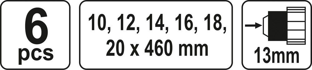 Sada hadovitých vrtáků do dřeva 10.12.14.16.18.20 délka 460mm - Obrázek 2