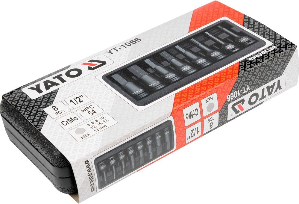 Yato Sada nástavců 1/2" rázové 8 ks H6-H19 imbus CrMo - Obrázek 2