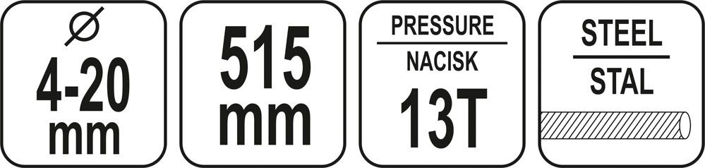 Yato Kleště hydraulické na štípání arm. drátů 4-20 mm - Obrázek 2