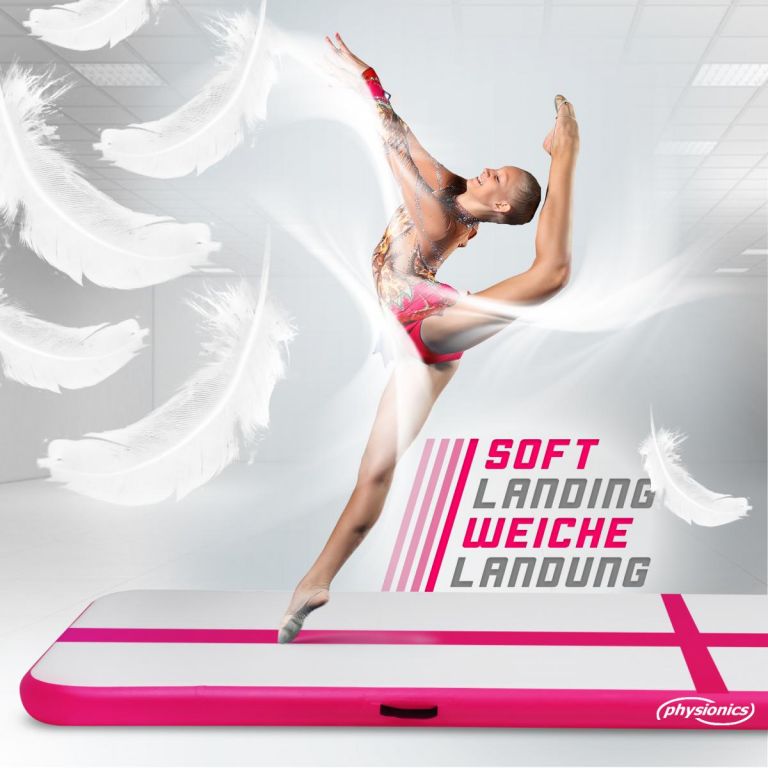 Physionics Airtrack nafukovací žíněnka, 8 m, růžová - Obrázek 2