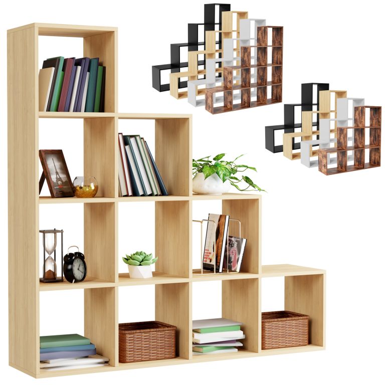 MIADOMODO Stupňovitý regál velký, volně stojící, Sonoma MIADOMODO Stupňovitý regál velký, volně stojící, Sonoma