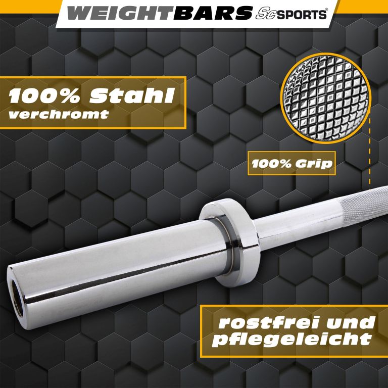 Olympijská posilovací tyč, 180 cm, 50 mm - Obrázek 2