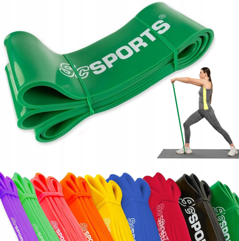 ScSPORTS odporová guma 8,3 cm, tm. zelená - Obrázek 2