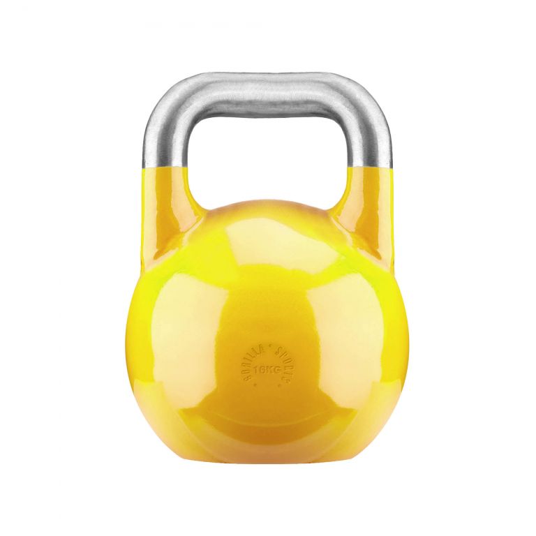 Gorilla Sports Soutěžní kettlebell, žlutý, 16 kg Gorilla Sports Soutěžní kettlebell, žlutý, 16 kg