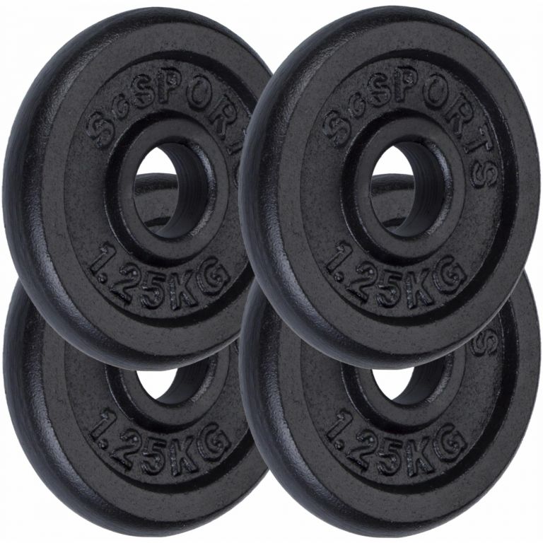 SC Sports Sada kotoučů, litina, 4 x 1,25 kg - Obrázek 2