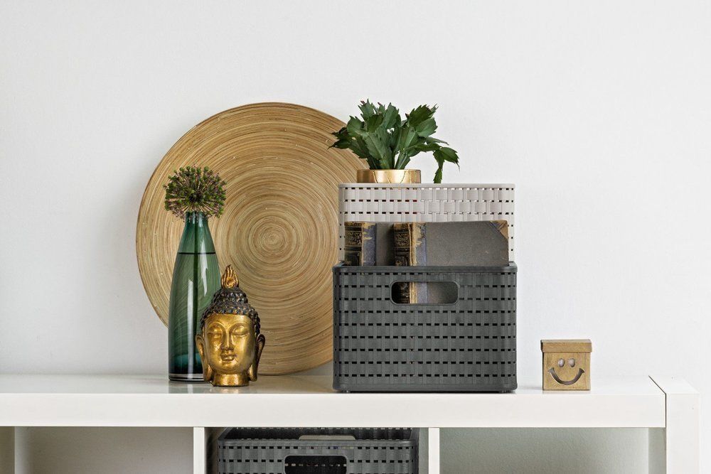 Rotho 92224 ROTHO Úložný box COUNTRY, 11 L, antracit - Obrázek 2