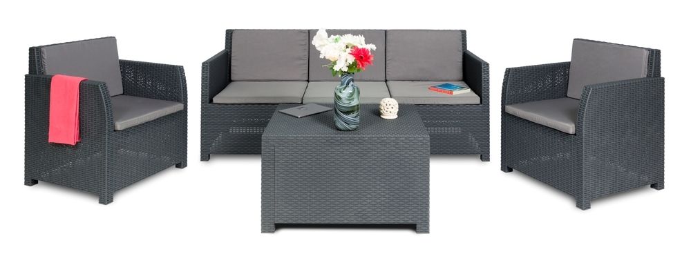 DIANA zahradní plastový set pro 5 osob, grafit DIANA zahradní plastový set pro 5 osob, grafit