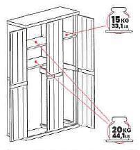 BIOS vysoká plastová třídvéřová skříň, šedá - Obrázek 2