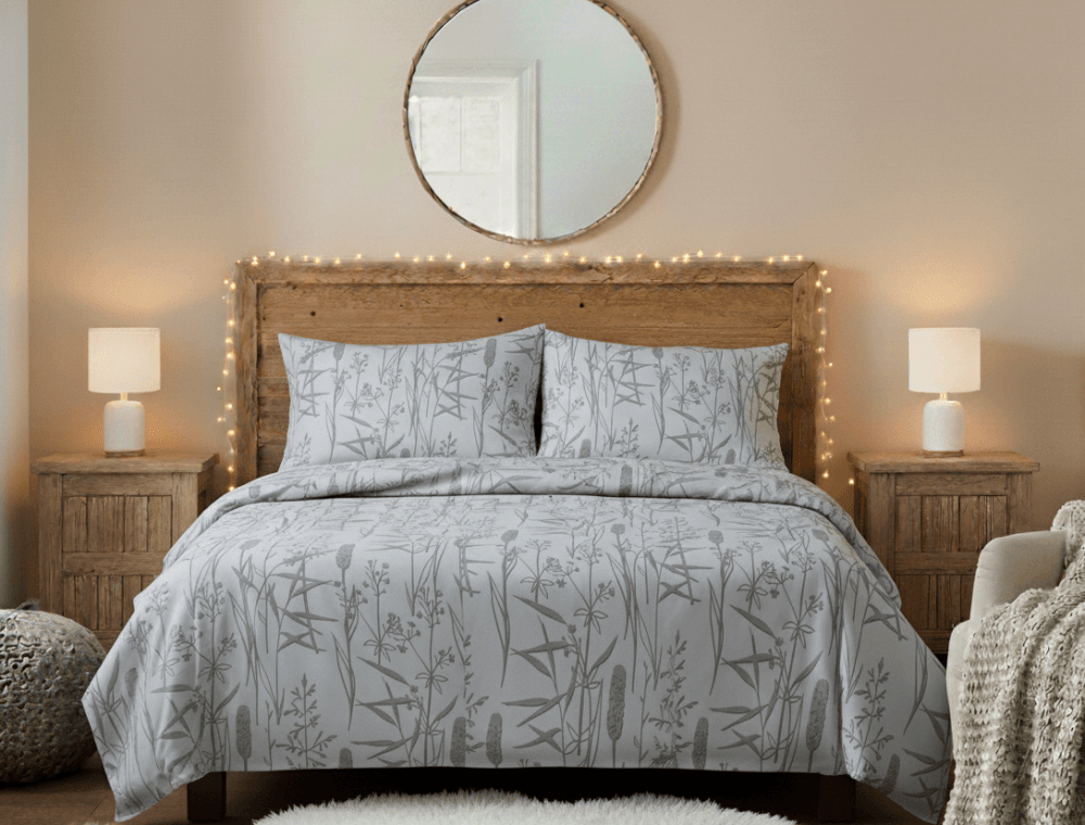 Kvalitex francouzské flanelové ložní povlečení 220x200,70x90cm RÁKOS šedý - Obrázek 2