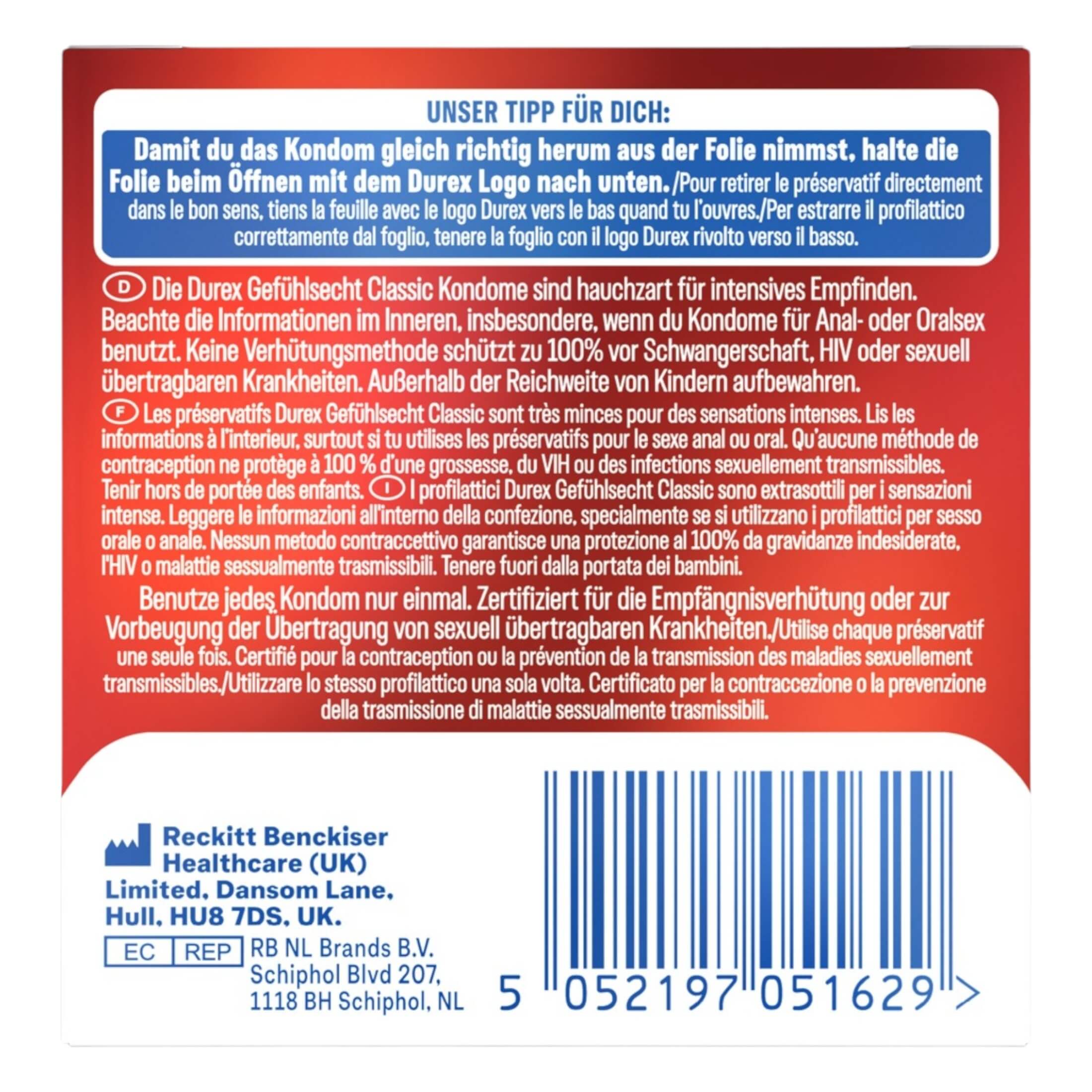 Durex Feel Thin – élethű érzés óvszer (3db)