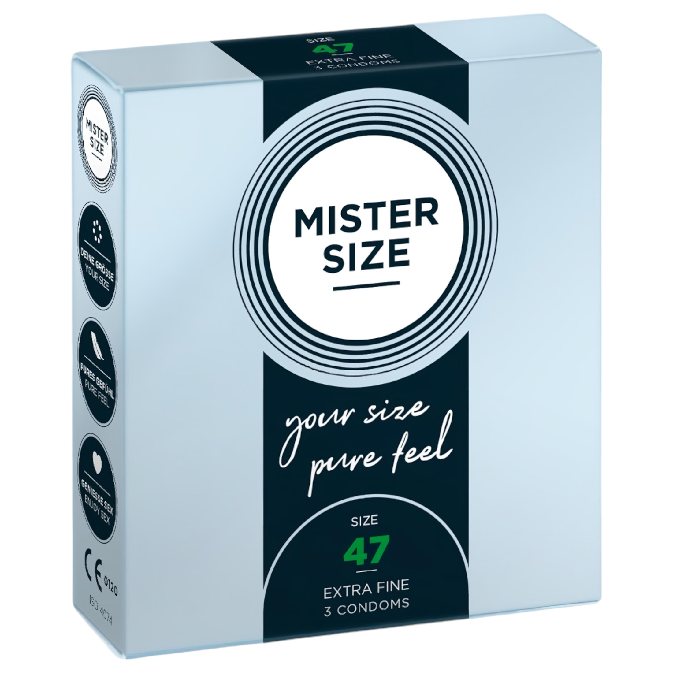 Mister Size vékony óvszer – 47mm (3db)