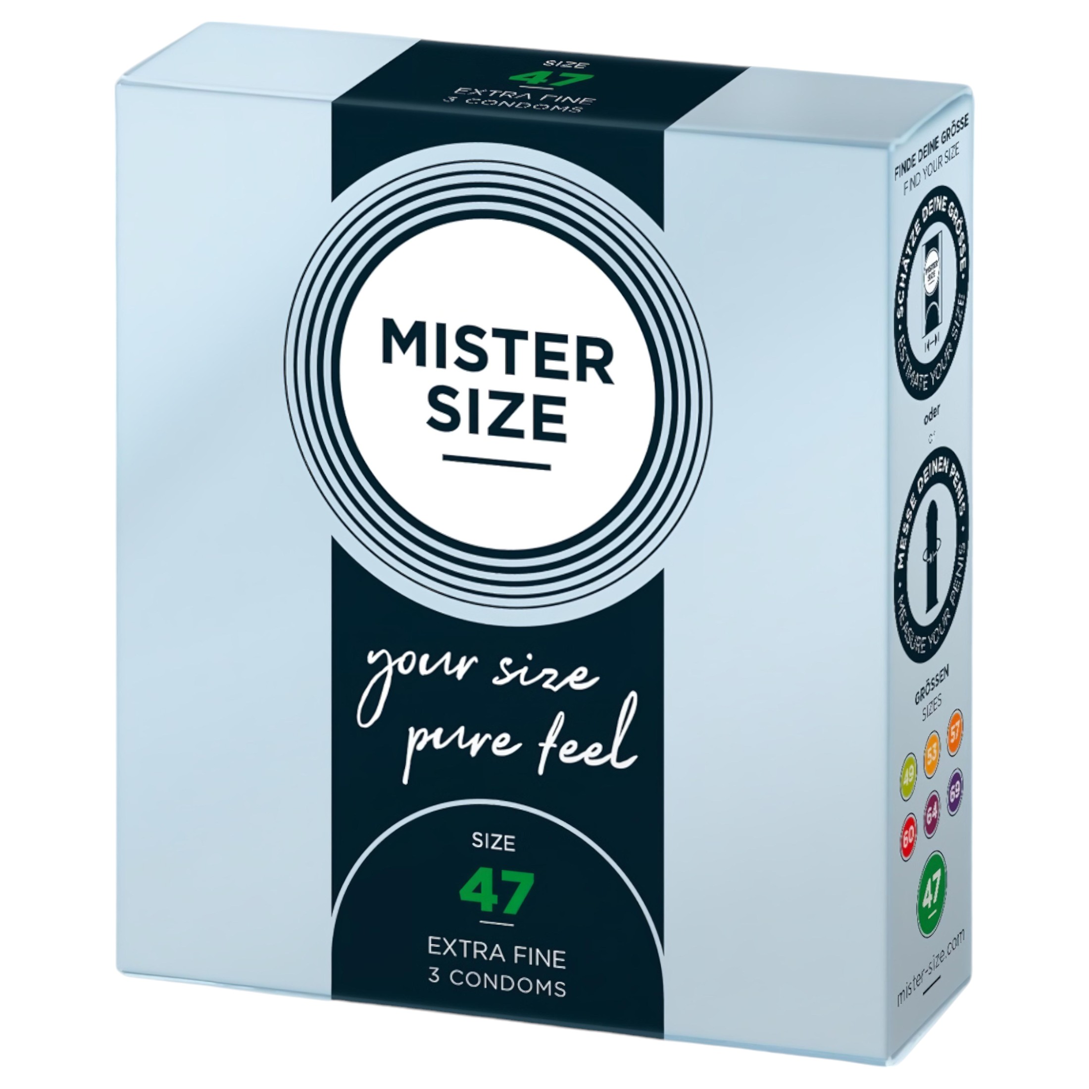 Mister Size vékony óvszer – 47mm (3db)