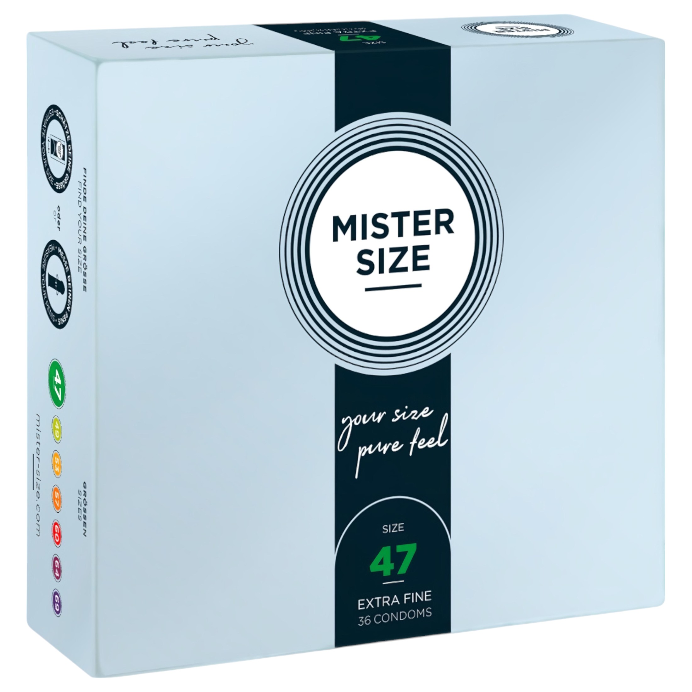 Mister Size vékony óvszer – 47mm (36db)