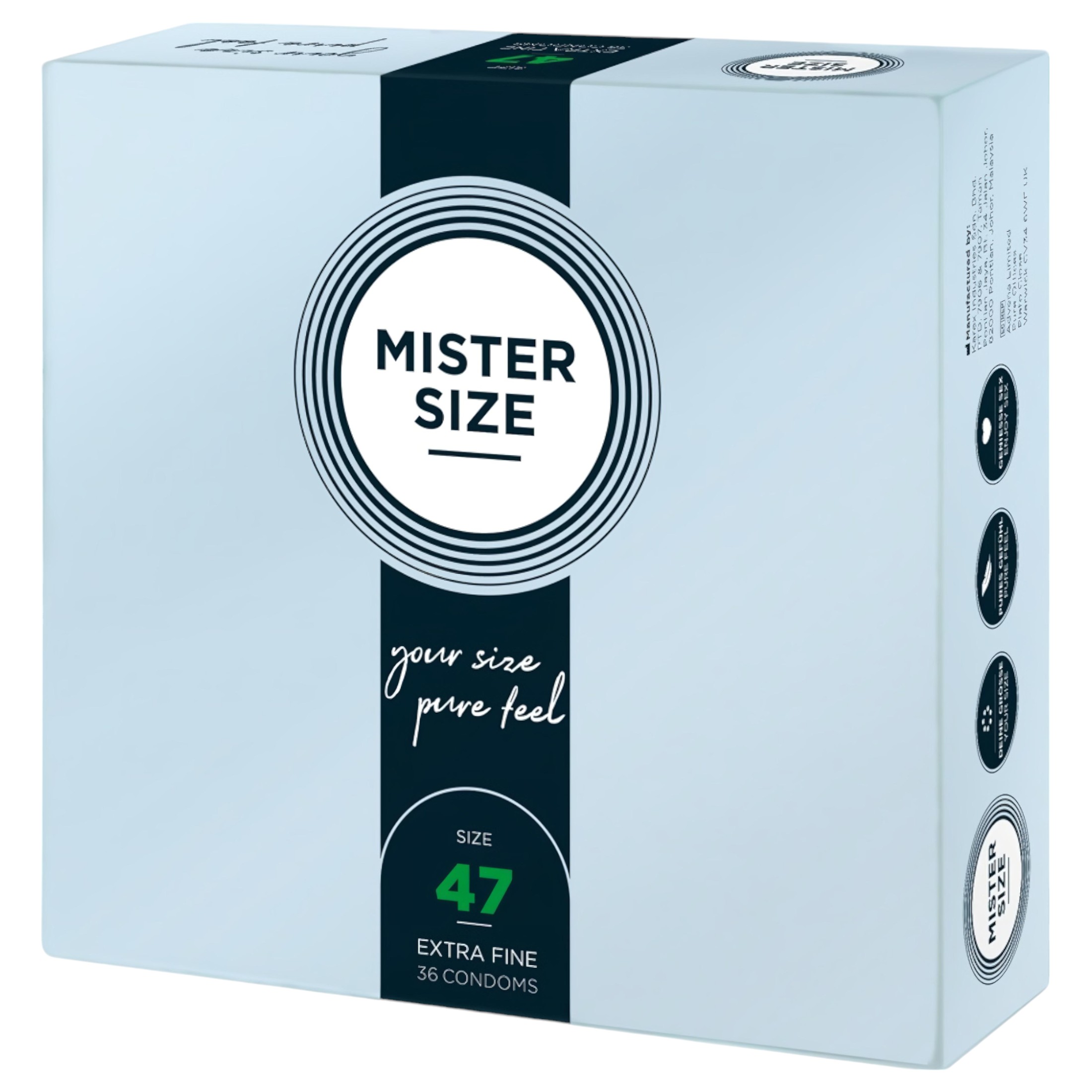 Mister Size vékony óvszer – 47mm (36db)