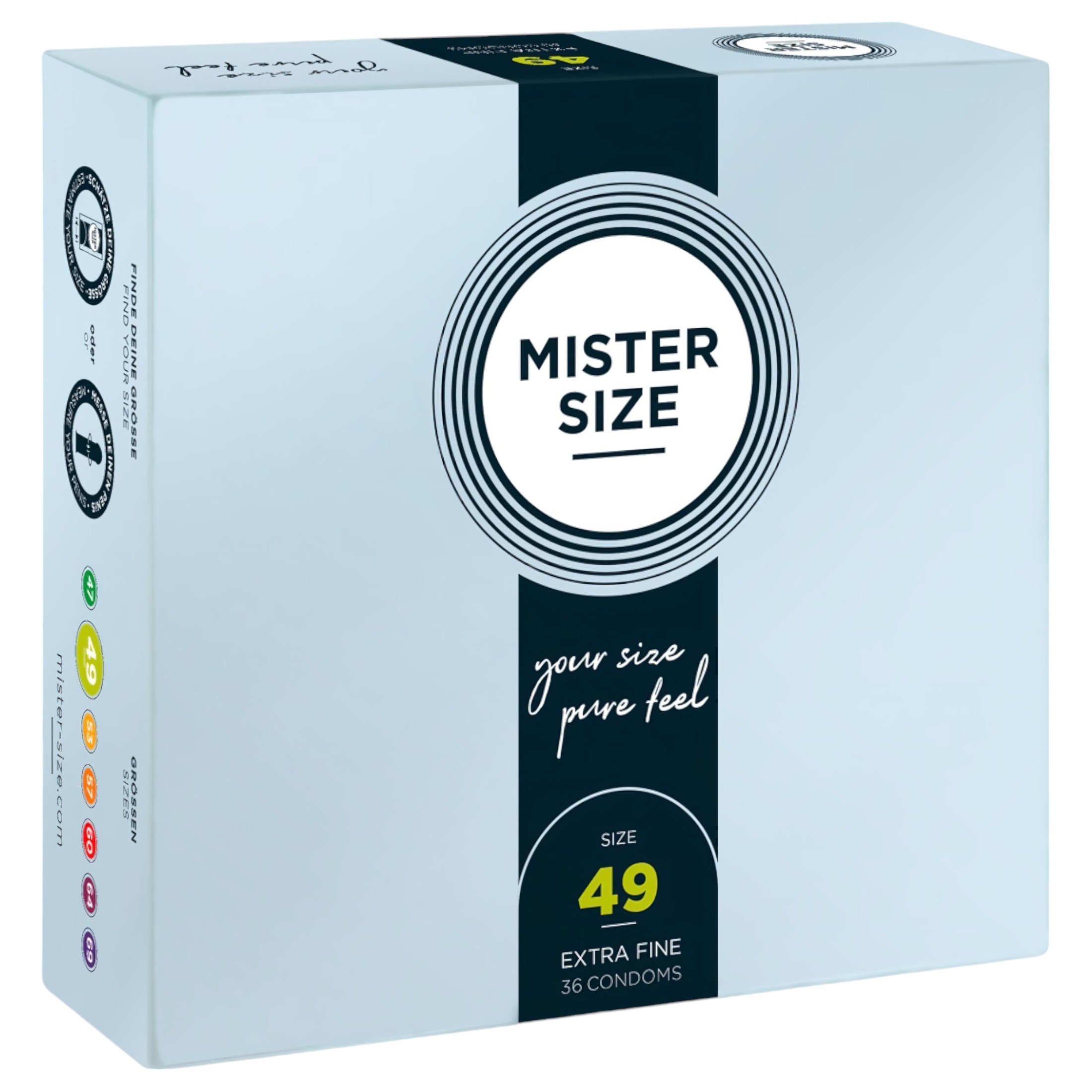 Mister Size vékony óvszer – 49mm (36db)