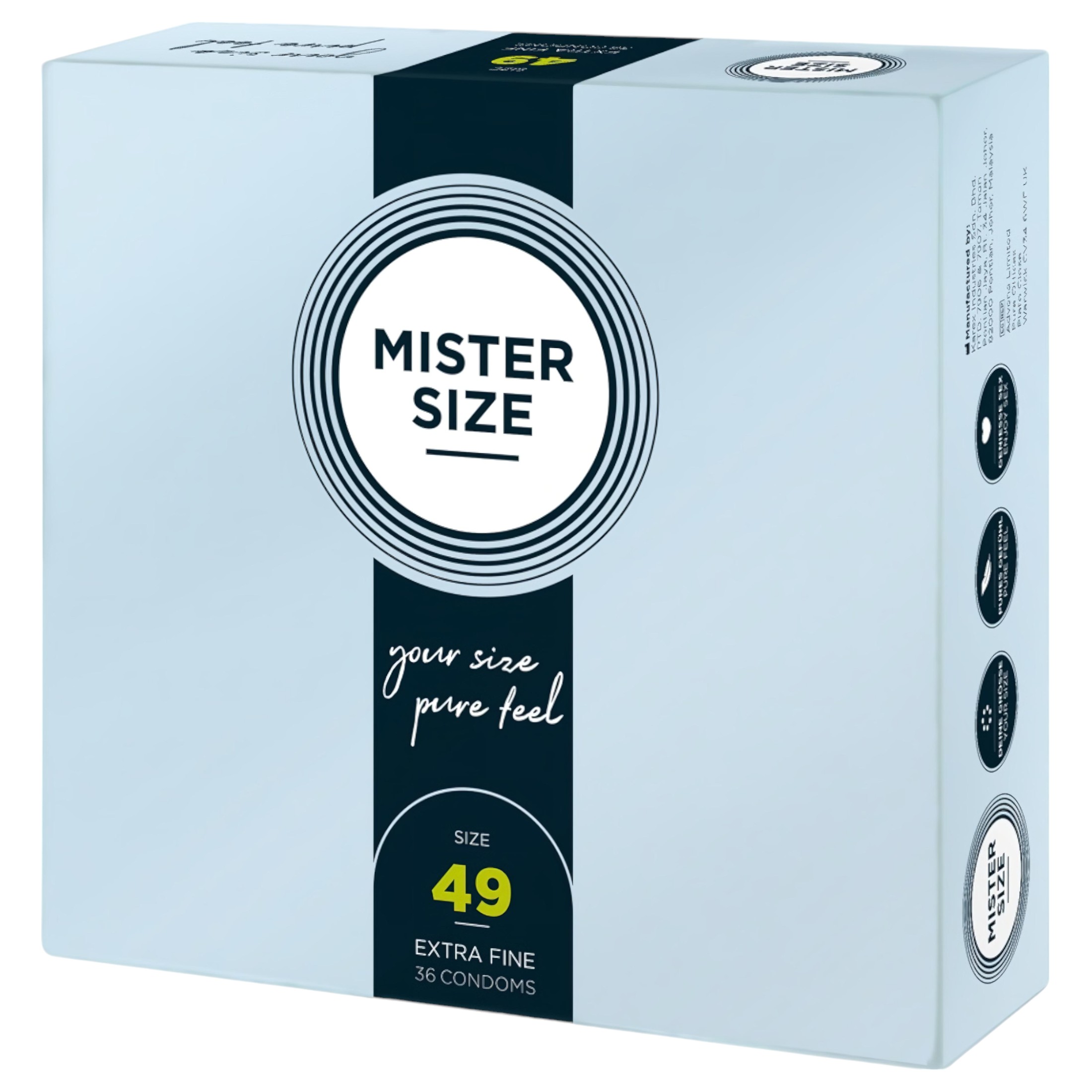Mister Size vékony óvszer – 49mm (36db)