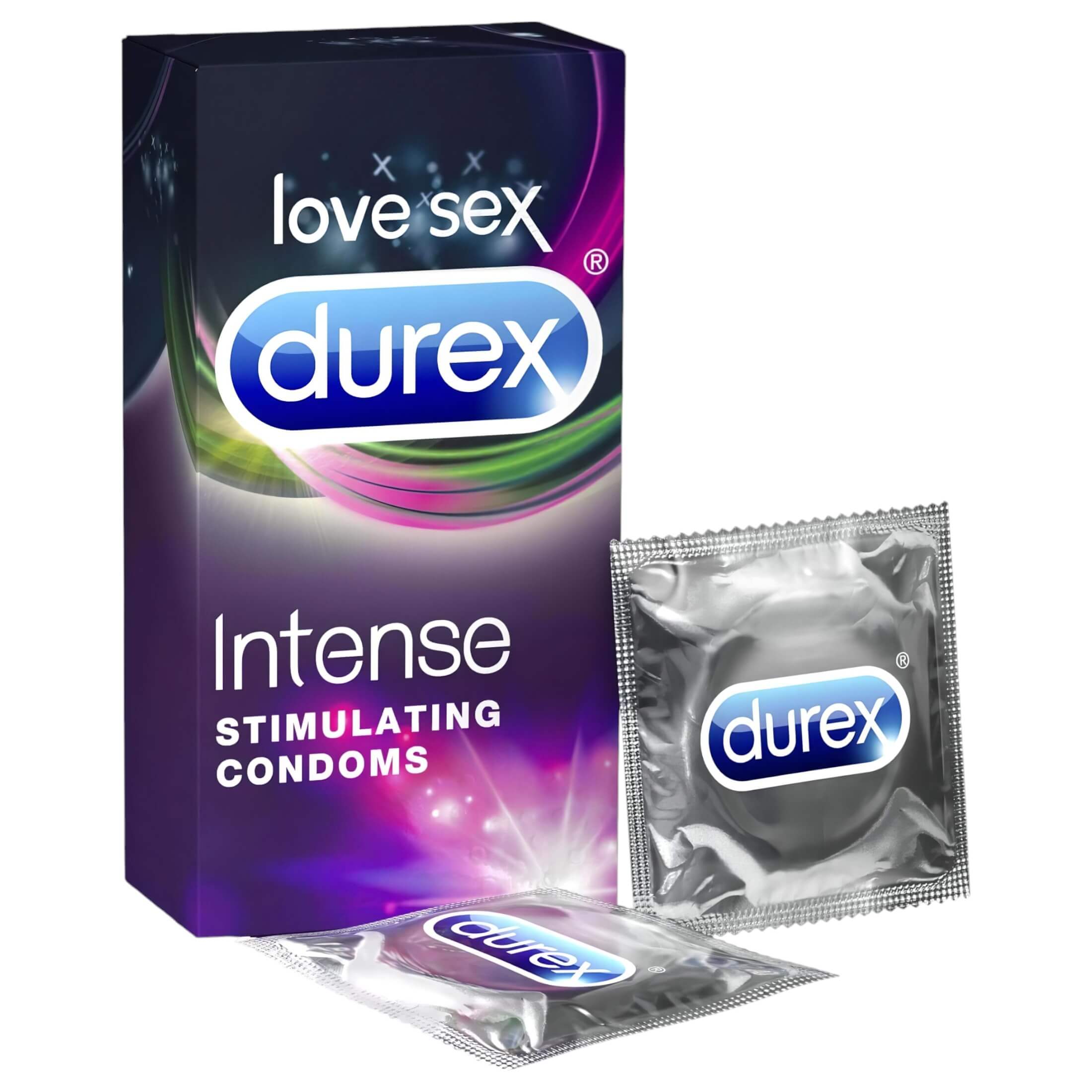 Durex Intense – bordázott és pontozott óvszer (10db) –