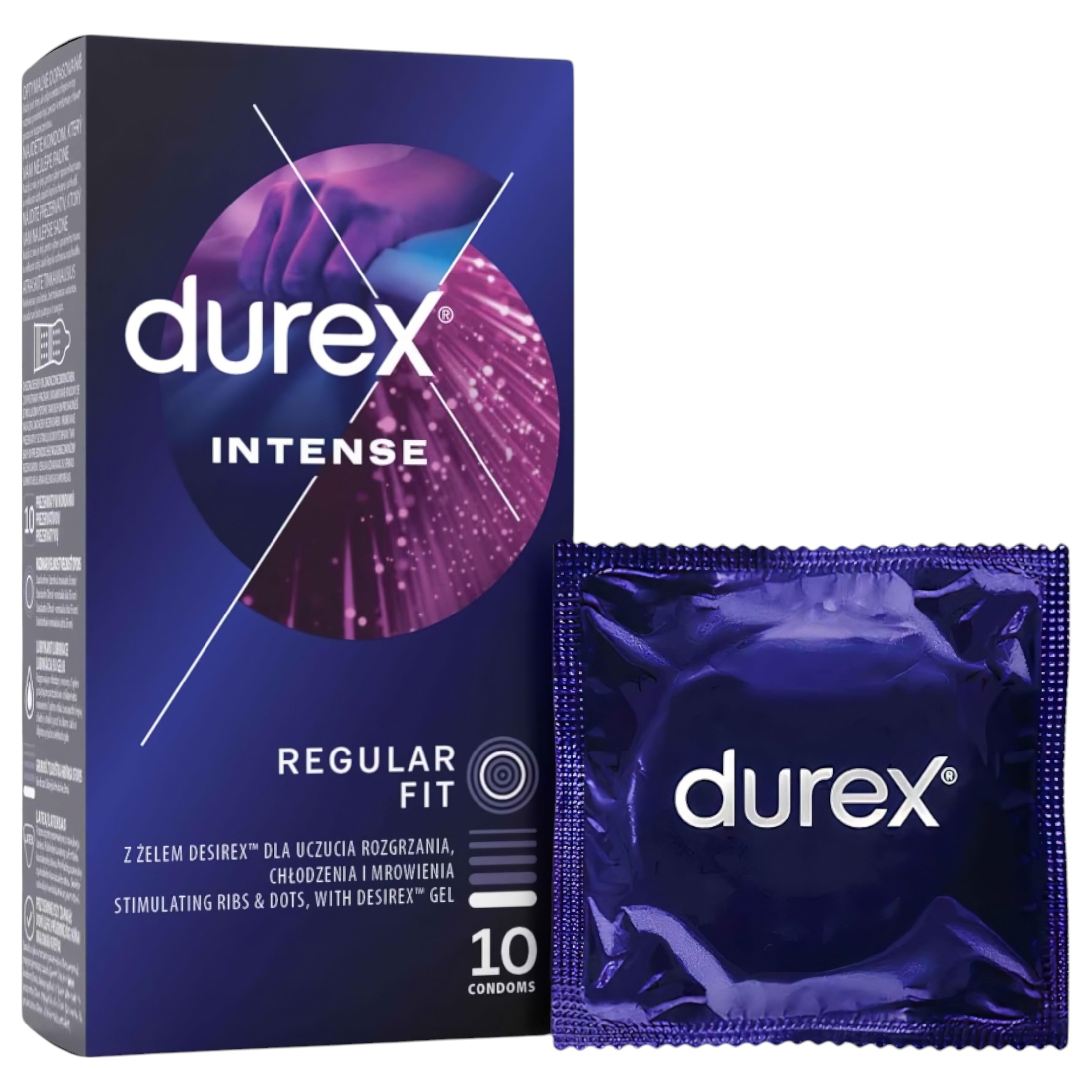 Durex Intense – bordázott és pontozott óvszer (10db) –
