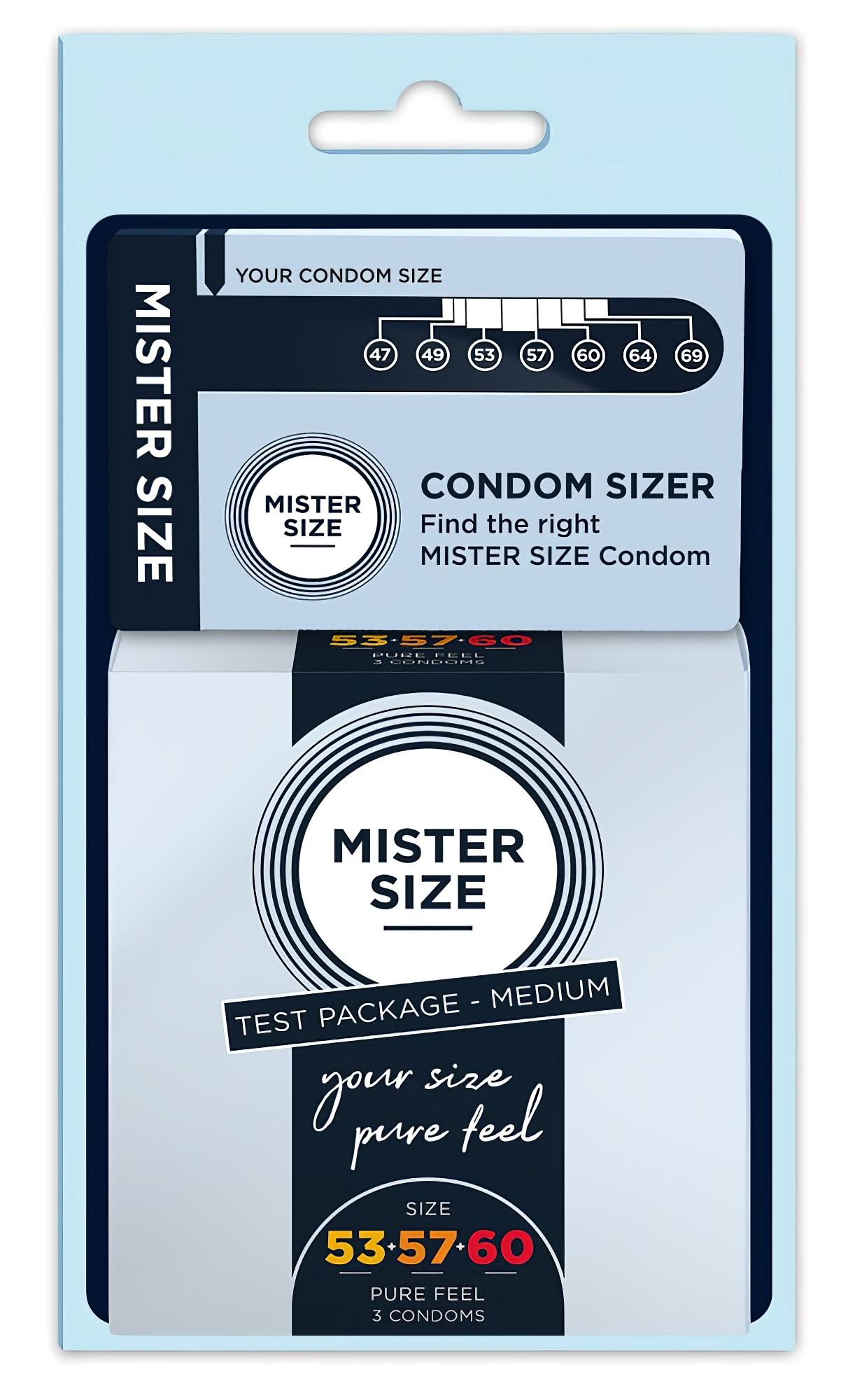 Mister Size óvszer Tesztcsomag Péniszmérővel – 3db