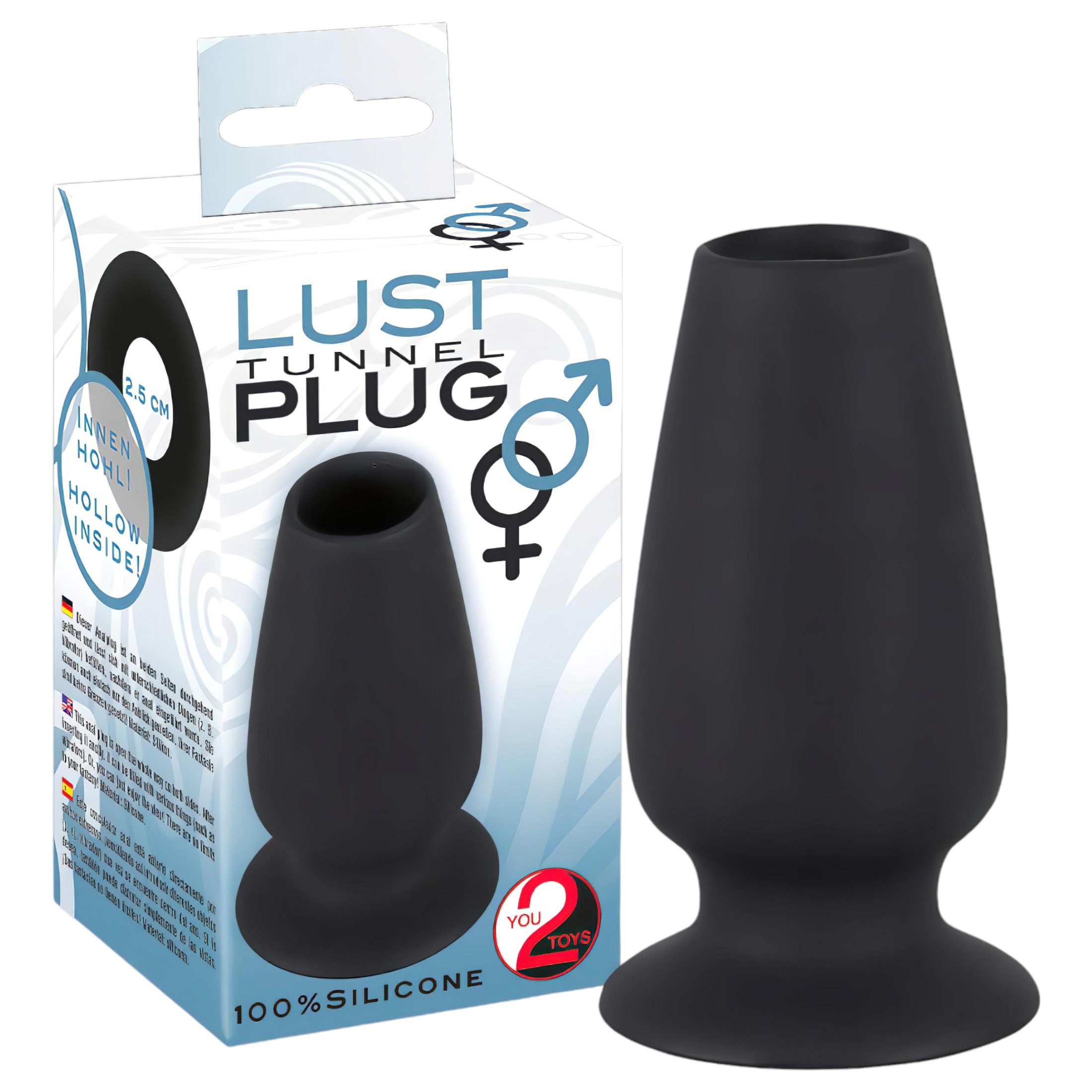 You2Toys – Lust Tunnel – üreges análtágító (fekete)