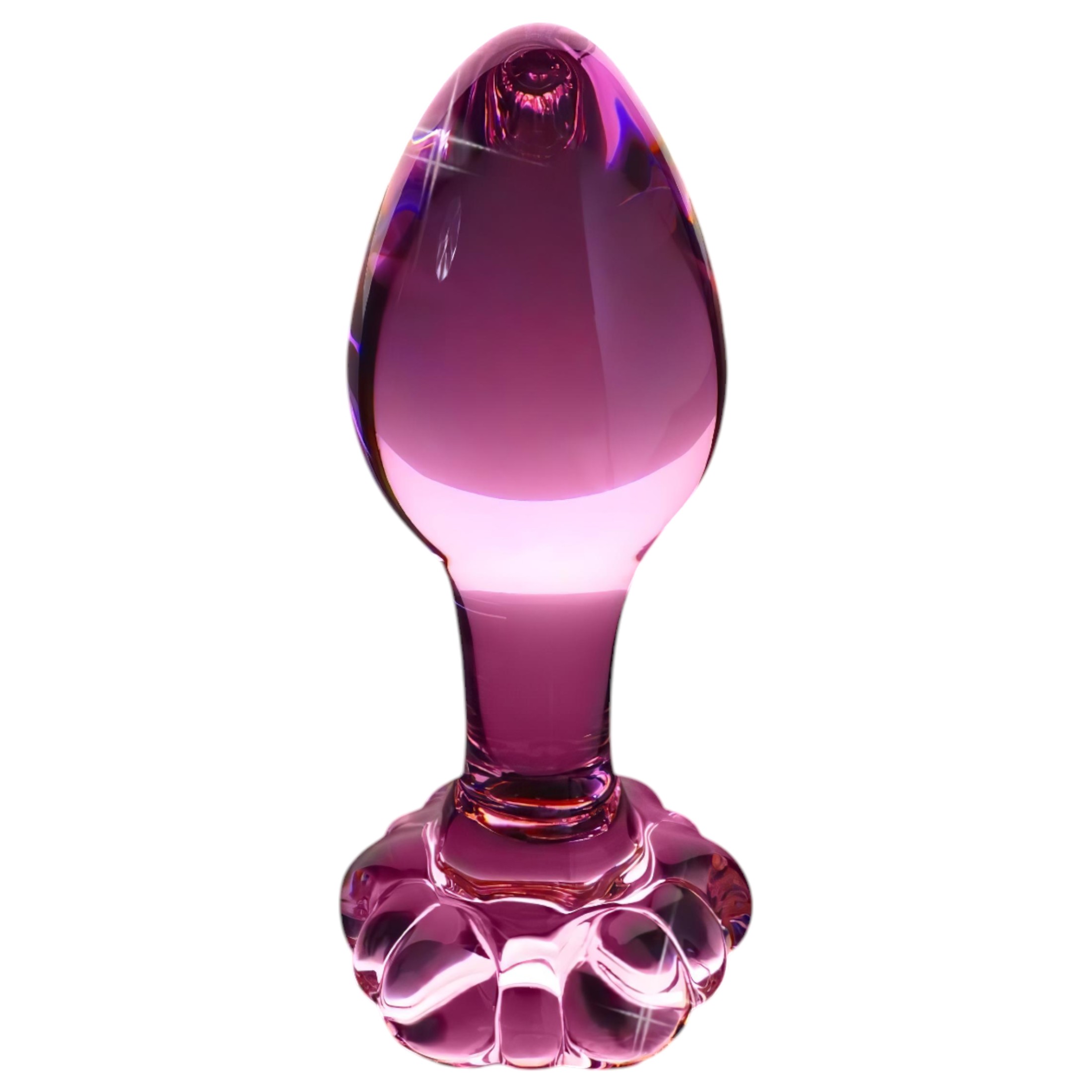 Icicles No. 48 – virágos üveg anál kúp (pink)