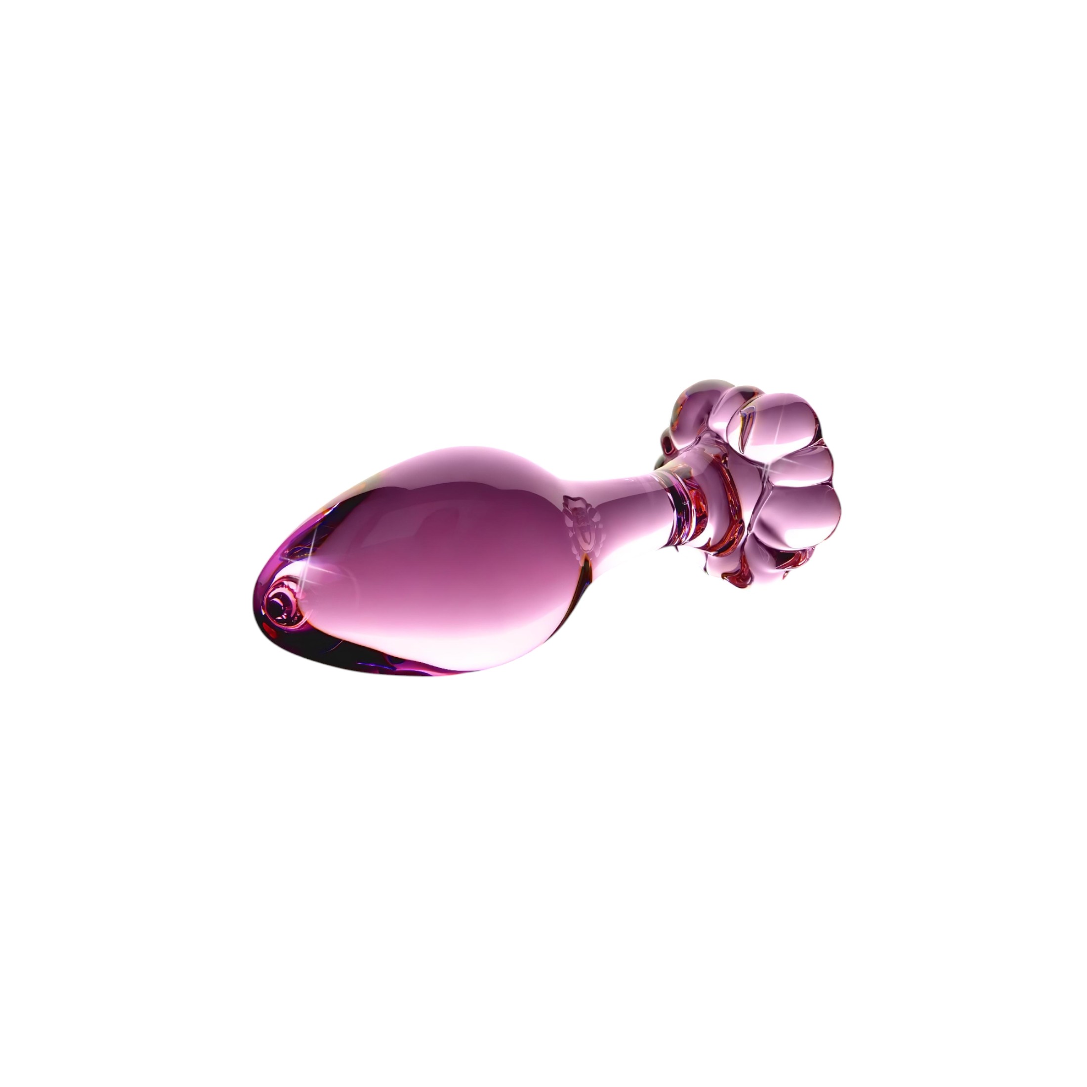 Icicles No. 48 – virágos üveg anál kúp (pink)