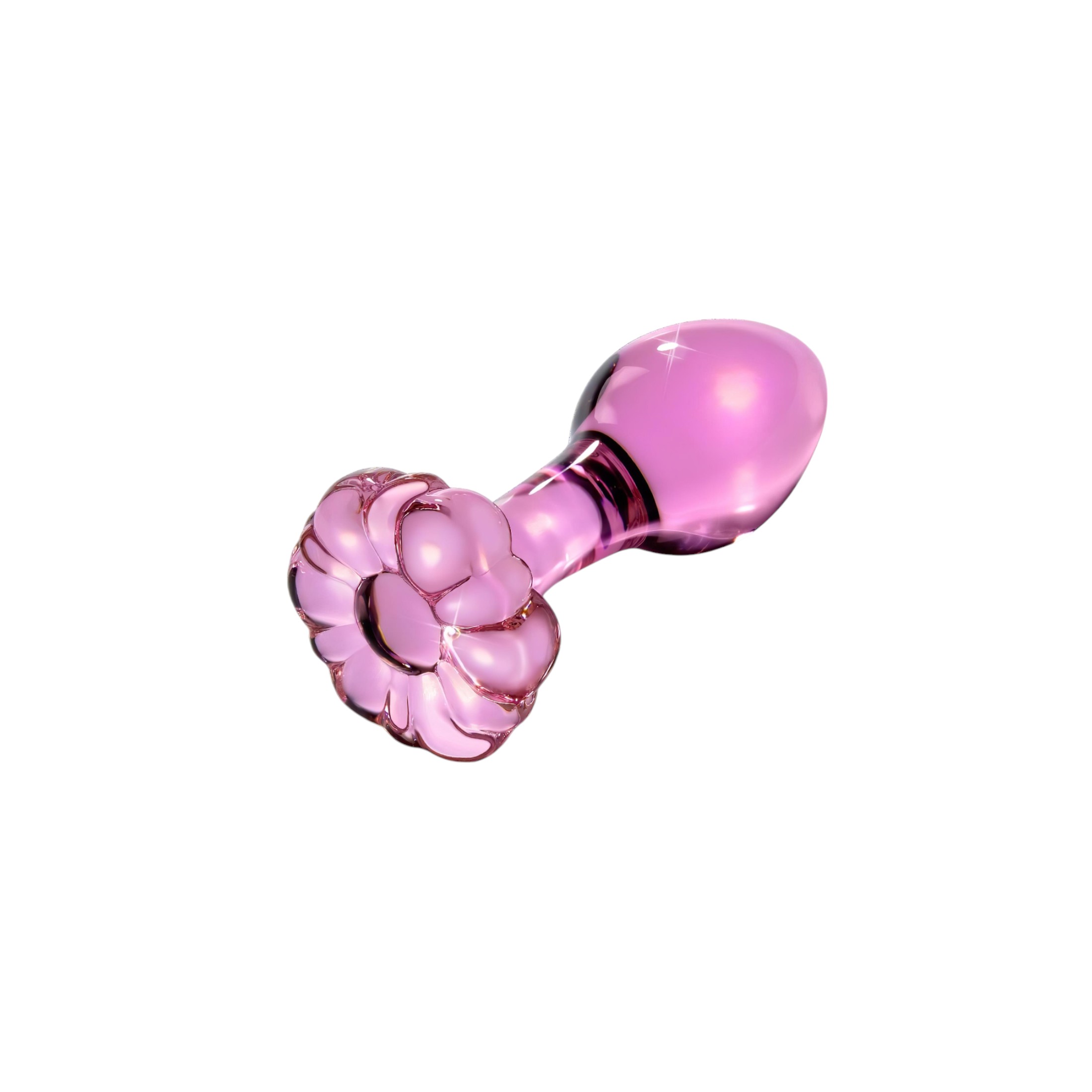 Icicles No. 48 – virágos üveg anál kúp (pink)