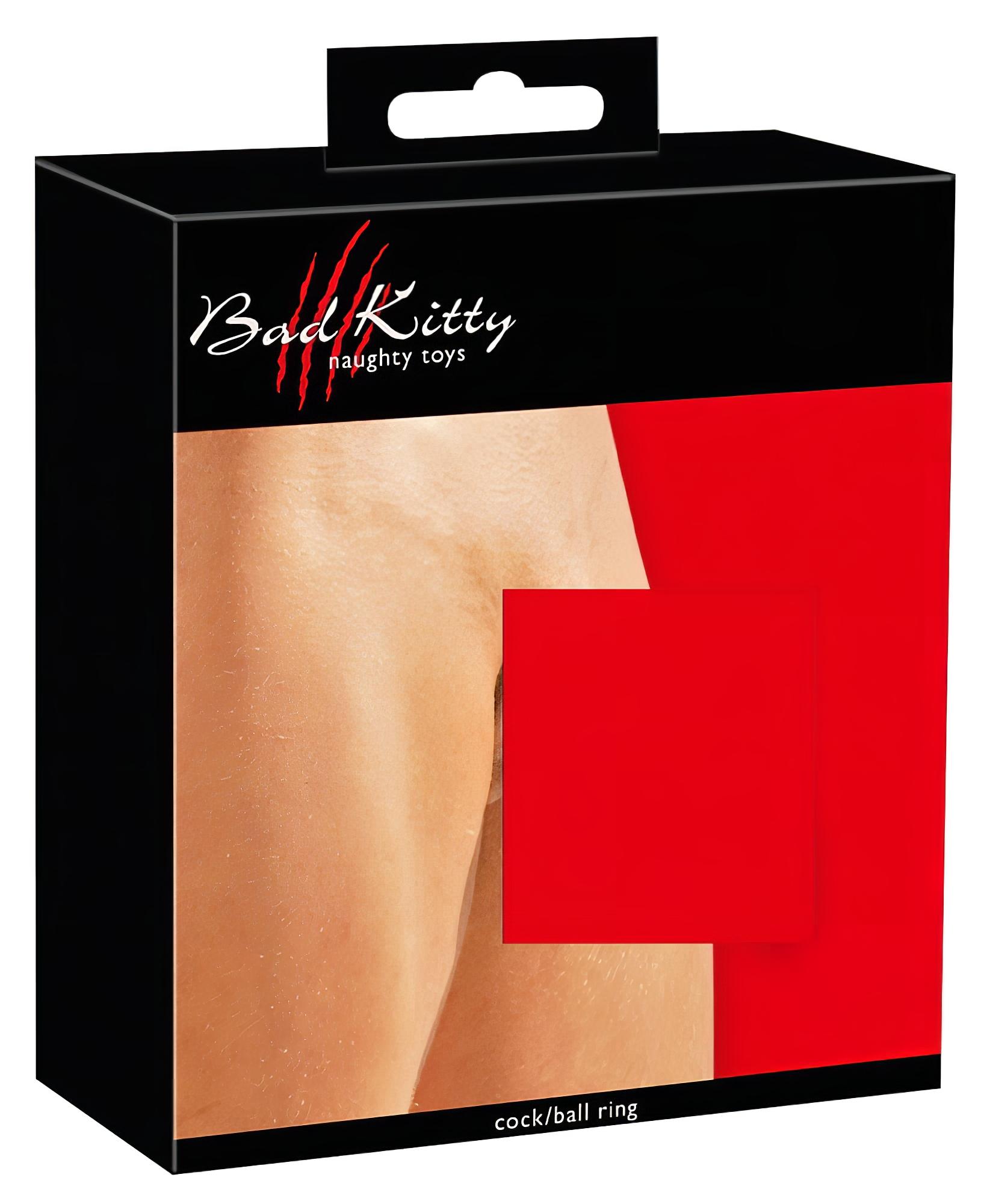 Bad Kitty – bőr heregyűrű és péniszgyűrű (fekete)