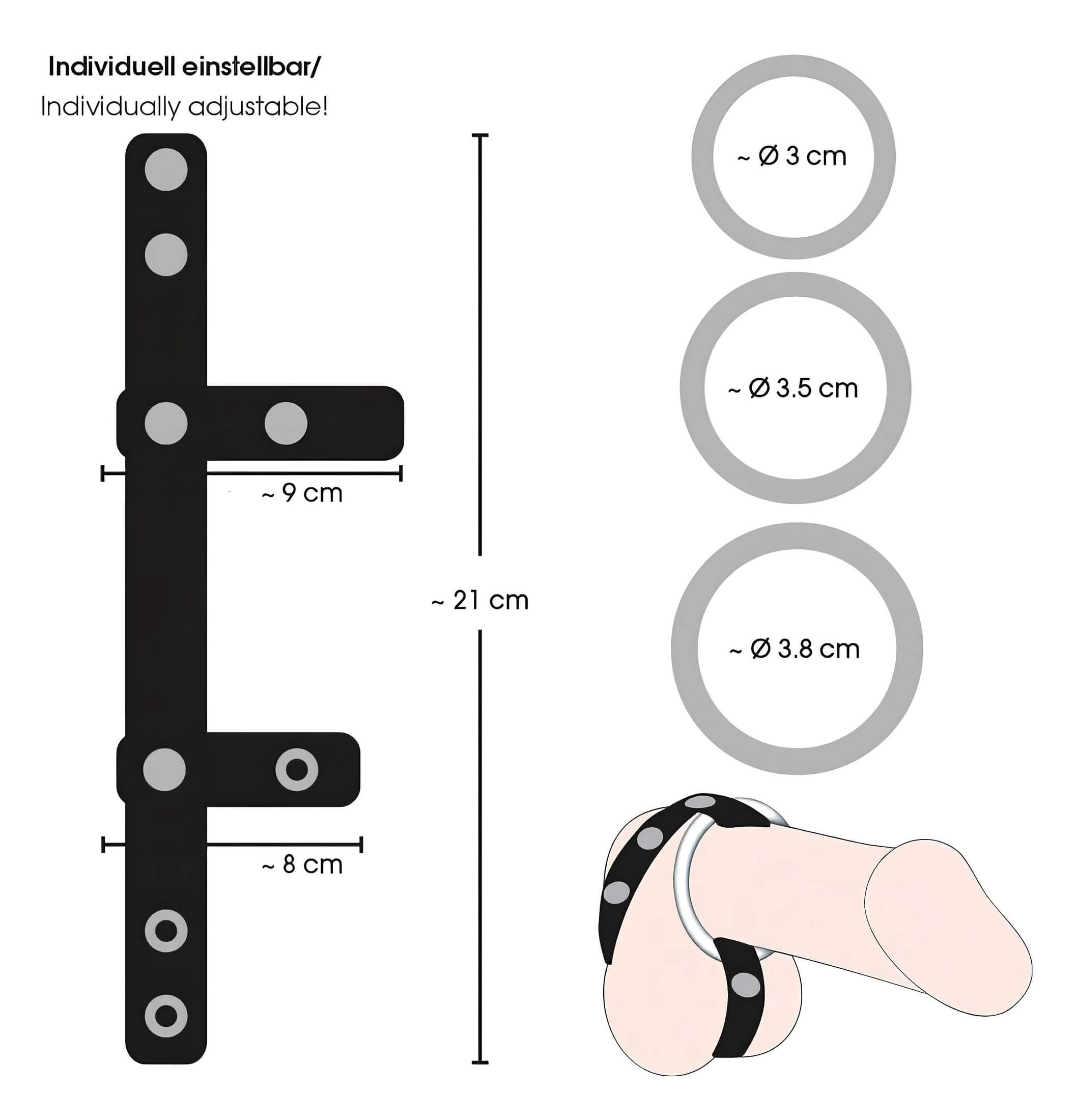 Bad Kitty – bőr heregyűrű és péniszgyűrű (fekete)