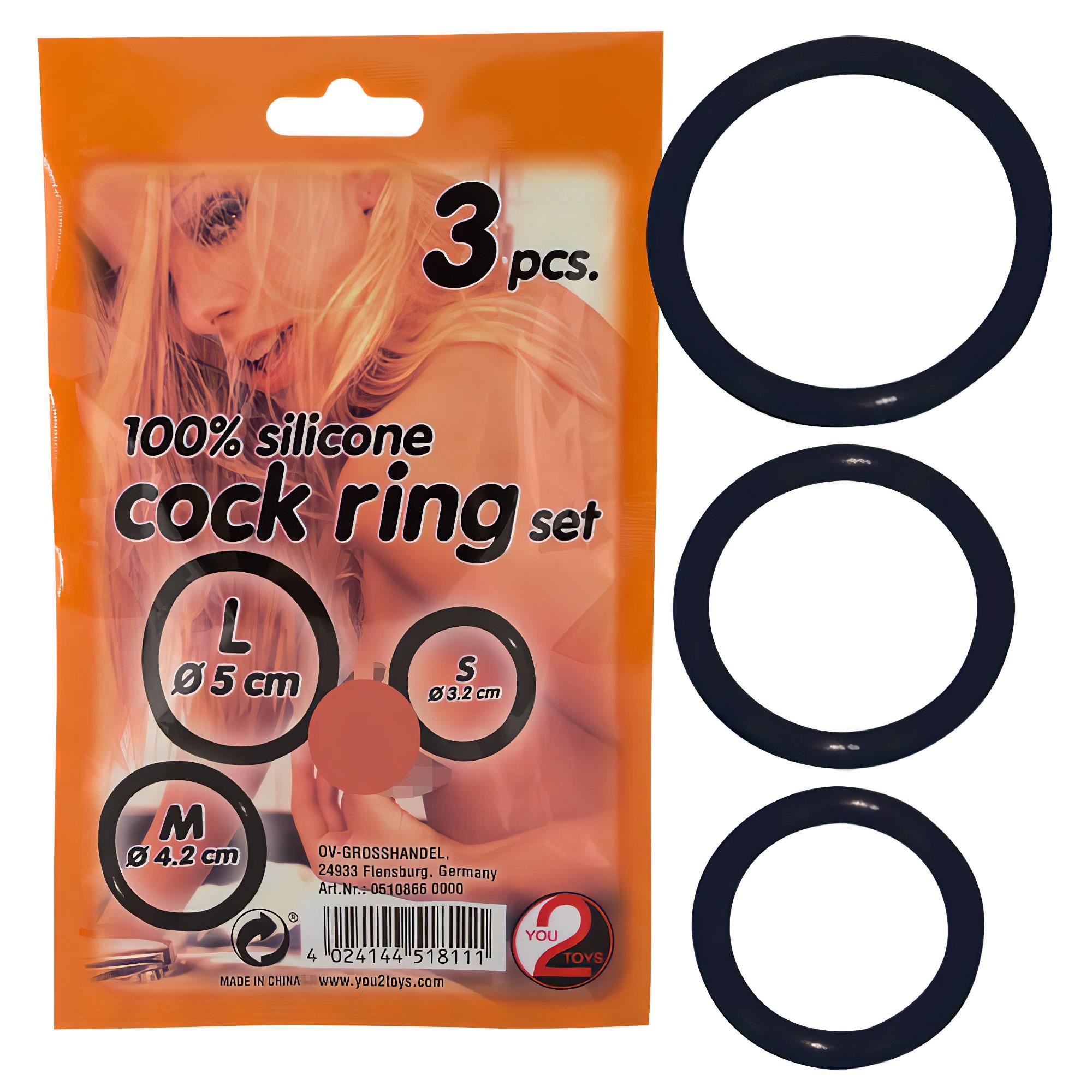 You2Toys – Szilikon péniszgyűrű trió – fekete