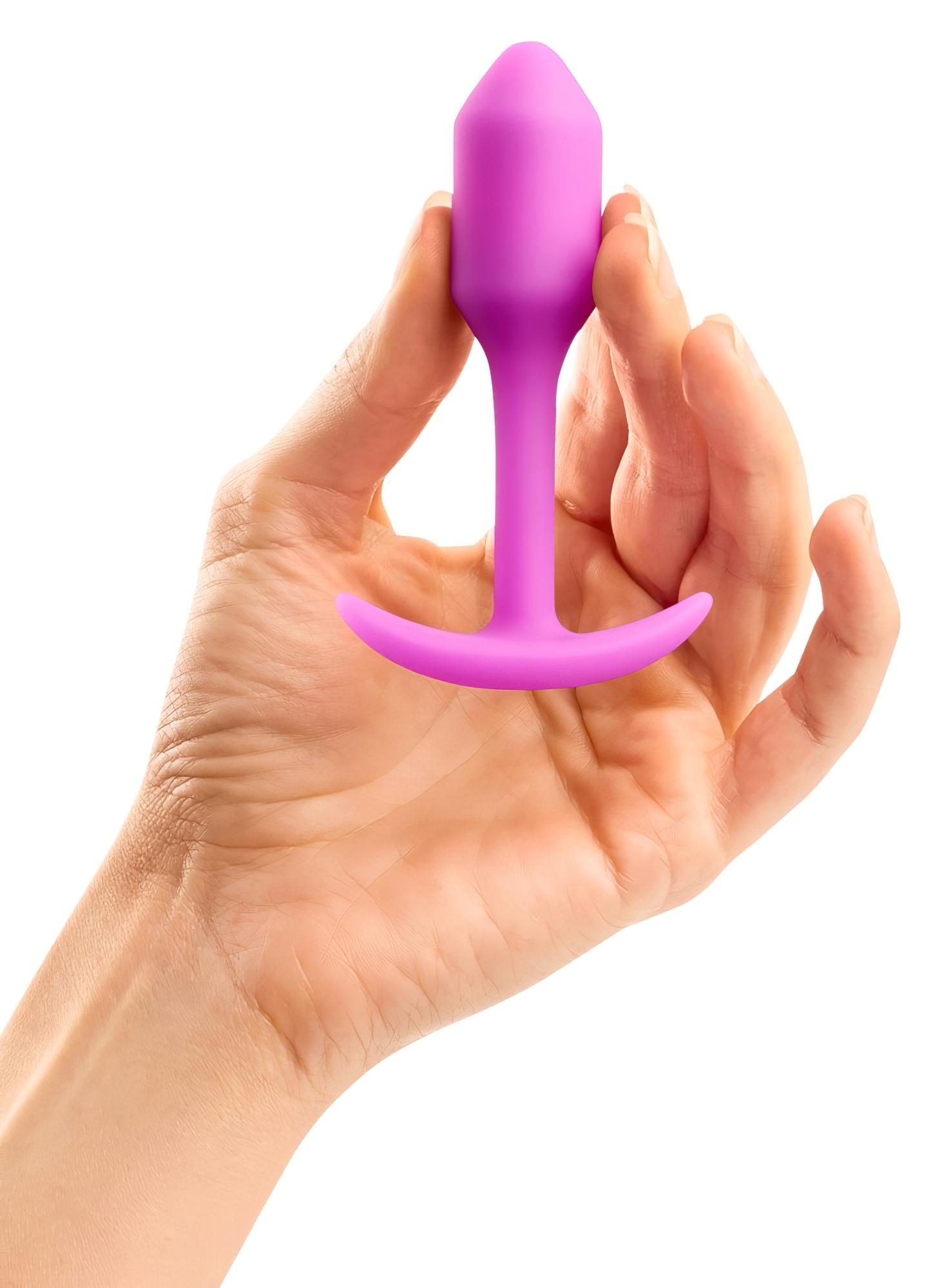 b-vibe Snug Plug 1 – anál plug belső súllyal (55g) – pink