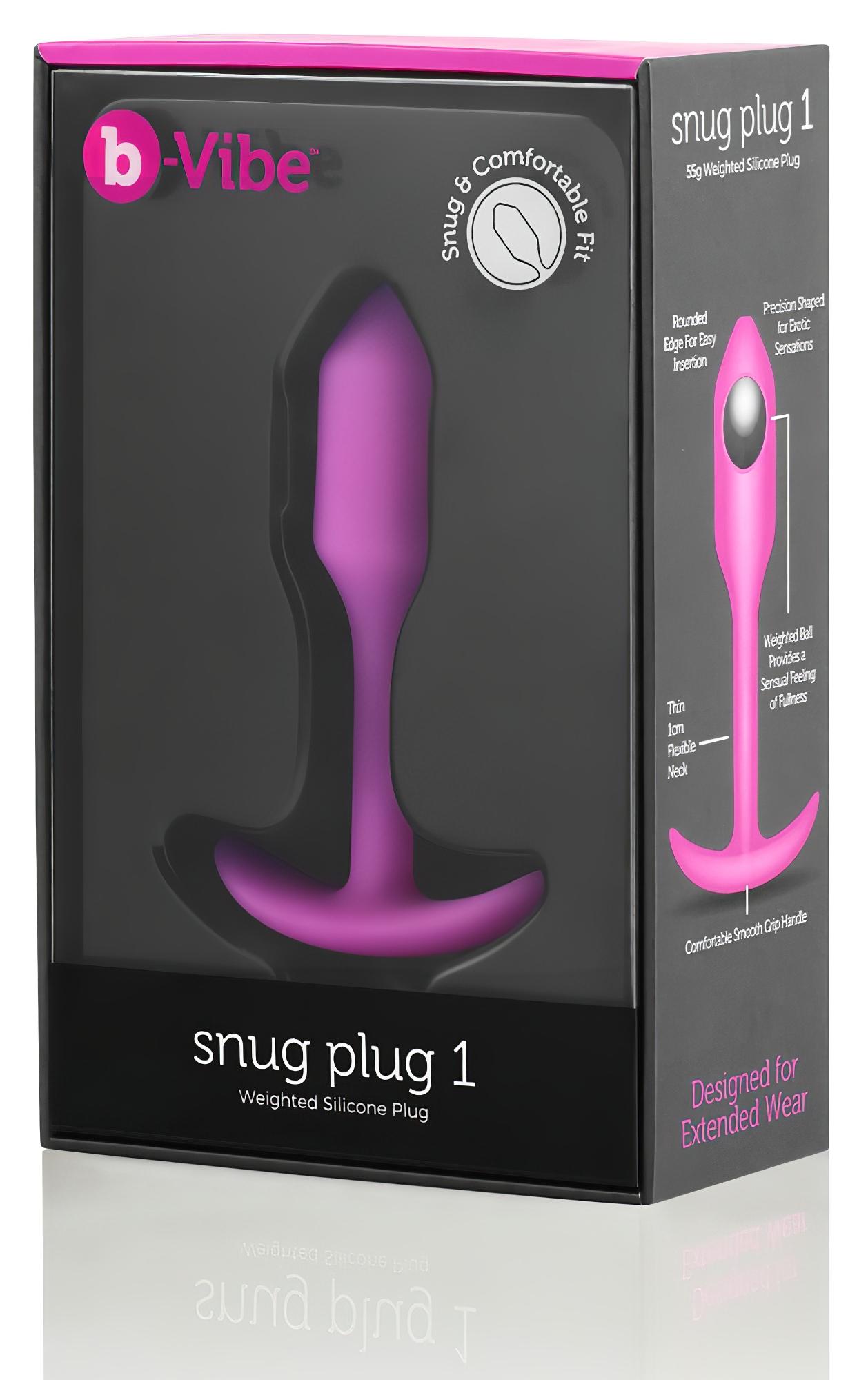 b-vibe Snug Plug 1 – anál plug belső súllyal (55g) – pink
