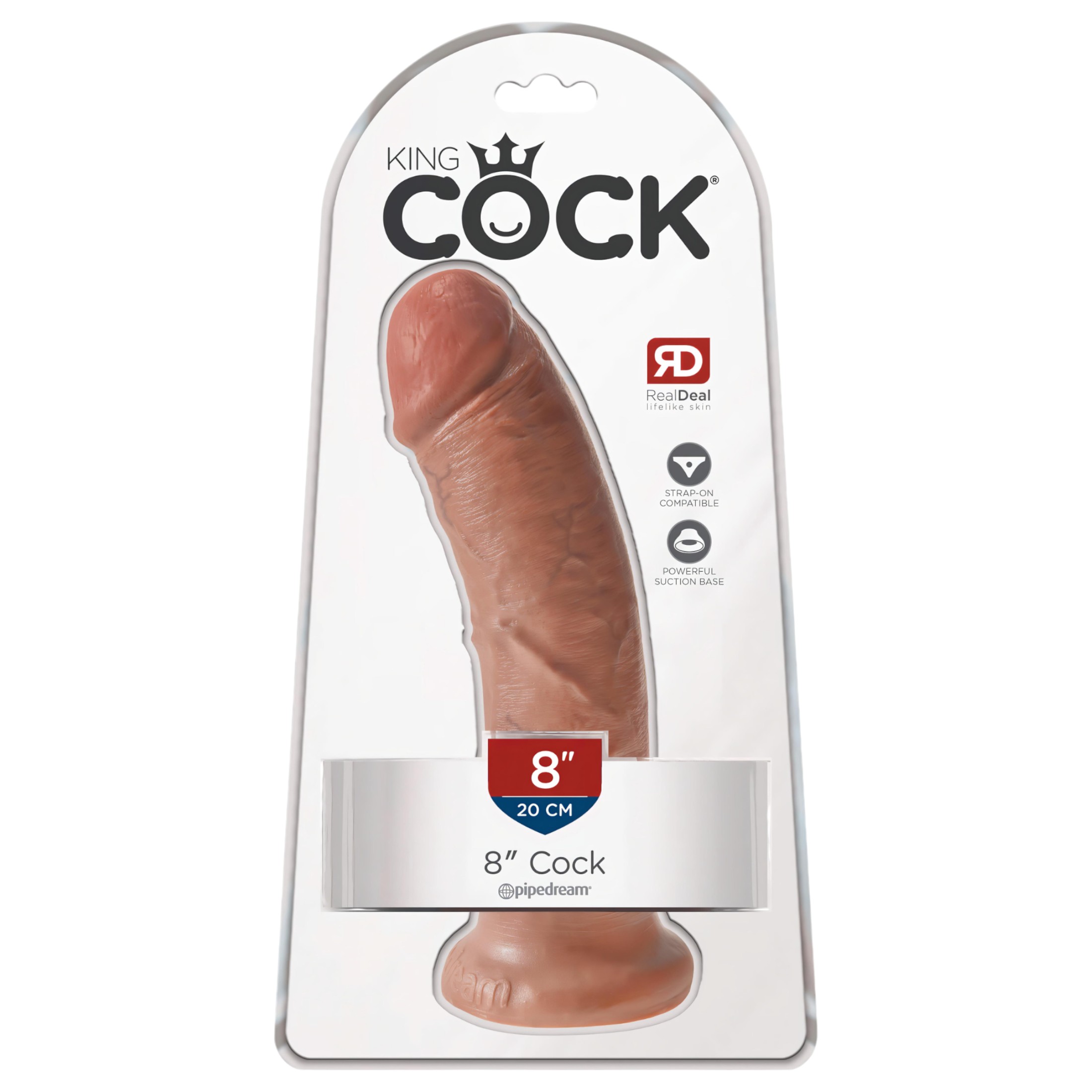 King Cock 8 dildó (20 cm) – sötét natúr