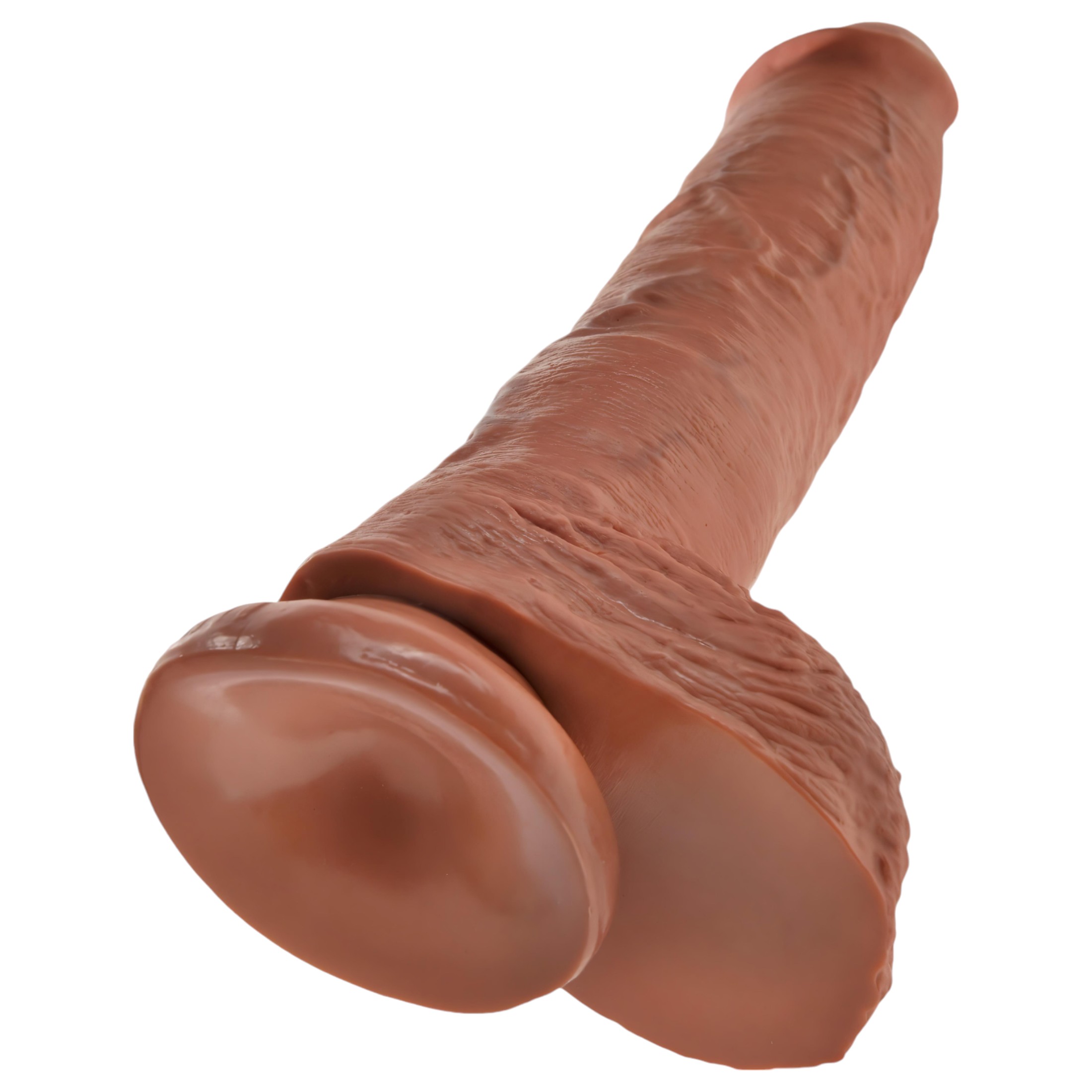 King Cock 10 herés nagy dildó (25 cm) – barna