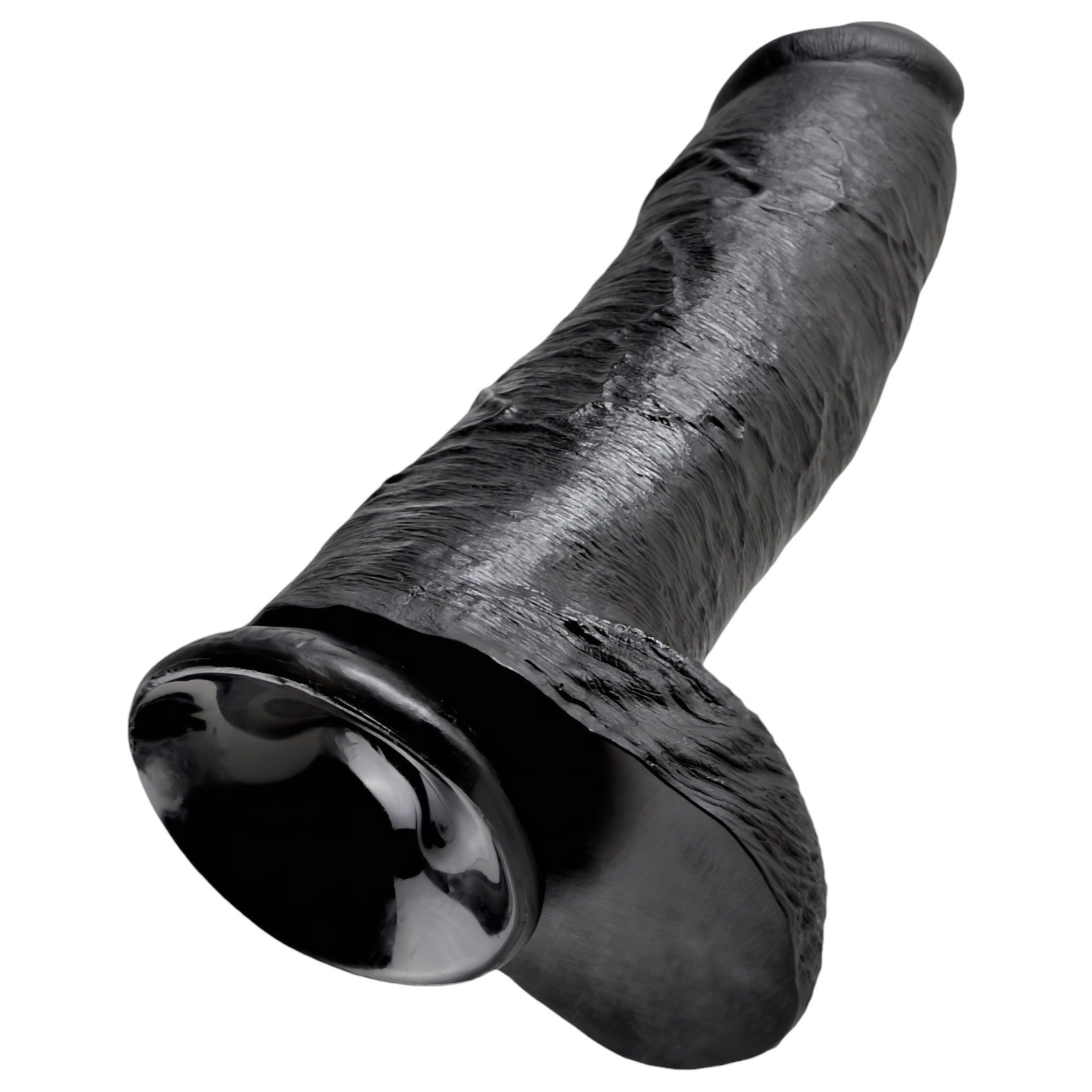 King Cock 12 herés nagy dildó (30 cm) – fekete