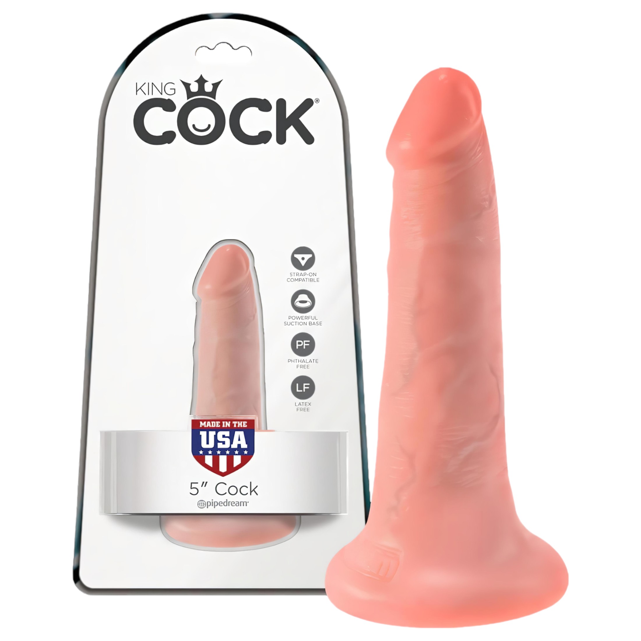 King Cock 5 dildó (13 cm) – natúr