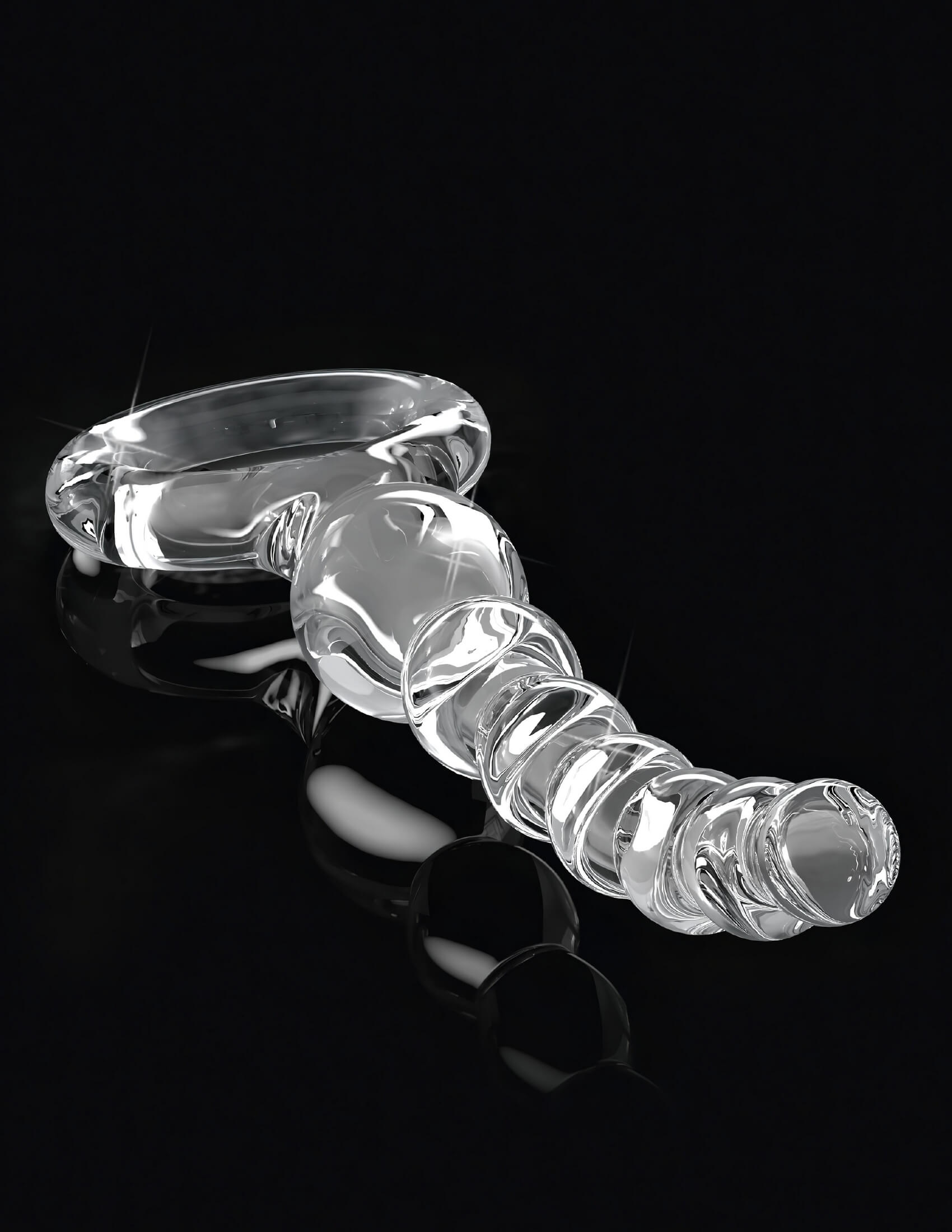 Icicles No. 67 – gömbös üveg dildó (átlátszó)